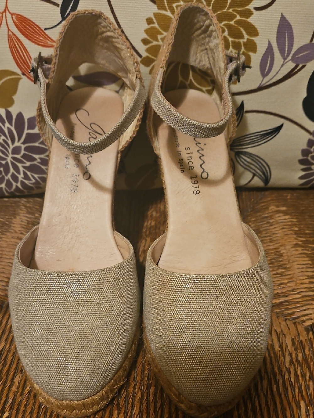 GAIMO Women's Gold Espadrille Wedge Sandals
